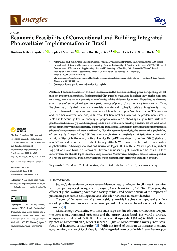 (PDF) Economic Feasibility of Conventional and Building-Integrated ...