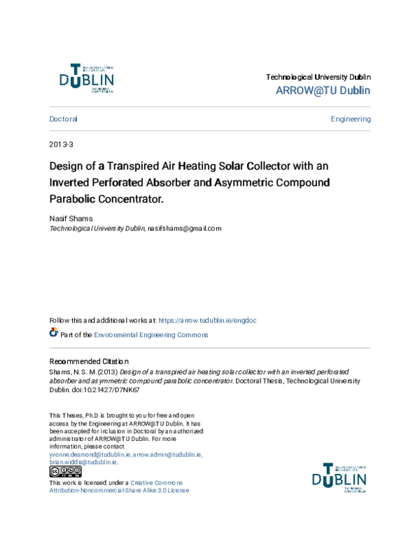 (PDF) Design of a Transpired Air Heating Solar Collector with an ...