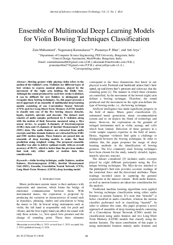 (PDF) Ensemble of Multimodal Deep Learning Models for Violin Bowing ...
