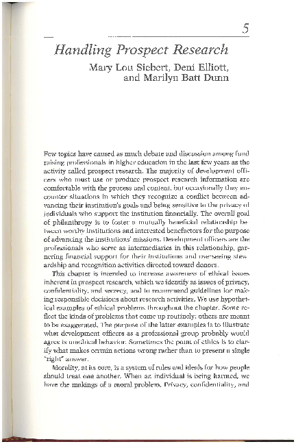 (PDF) Handling prospect research