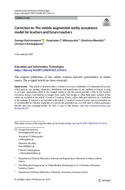 (PDF) Correction to: The mobile augmented reality acceptance model for ...