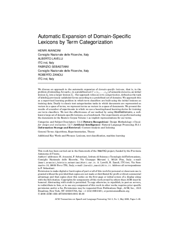 (PDF) Automatic expansion of domain-specific lexicons by term ...