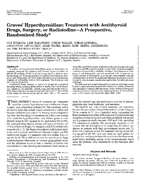 (PDF) Graves' hyperthyroidism: treatment with antithyroid drugs ...