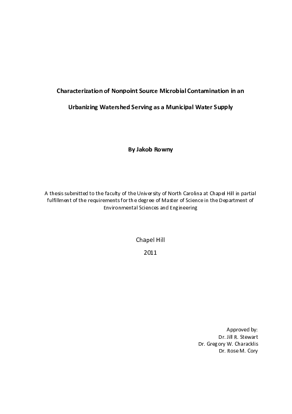 (PDF) Characterization of nonpoint source microbial contamination in an ...