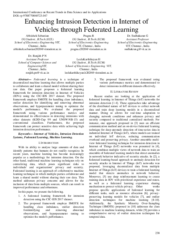 (PDF) Enhancing Intrusion Detection in Internet of Vehicles through ...