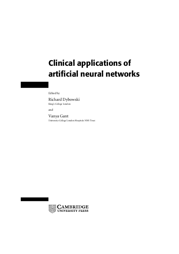 (PDF) Clinical Applications of Artificial Neural Networks