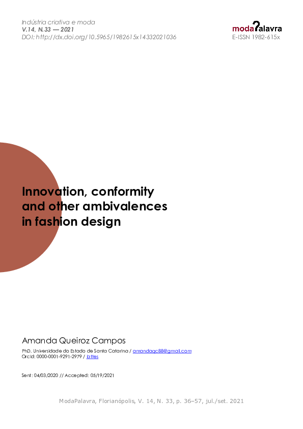 (PDF) Innovation, conformity and other ambivalences in fashion design
