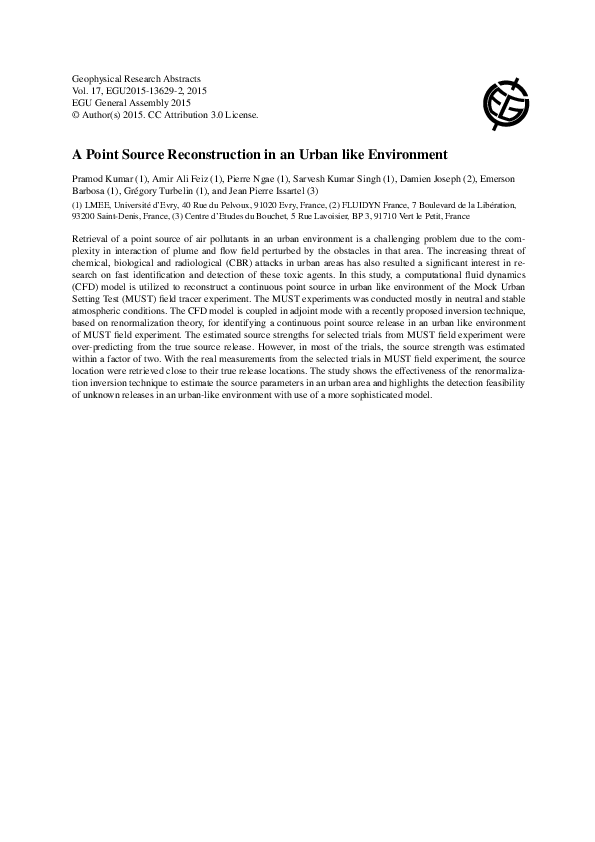 (PDF) A Point Source Reconstruction in an Urban like Environment
