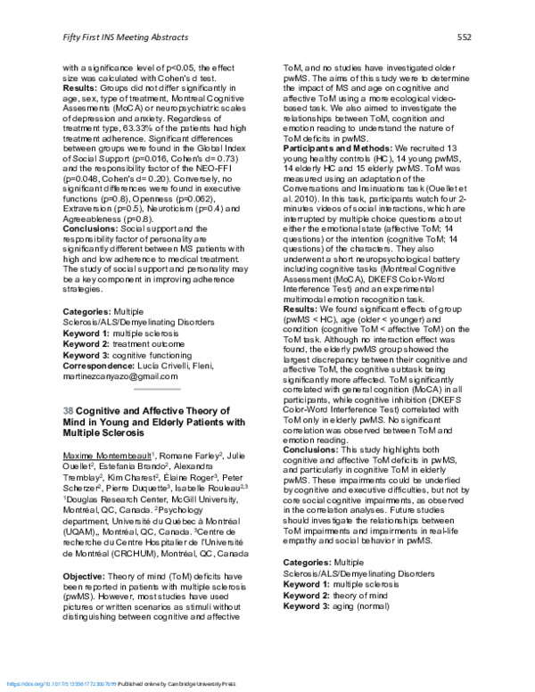 (PDF) 38 Cognitive and Affective Theory of Mind in Young and Elderly ...
