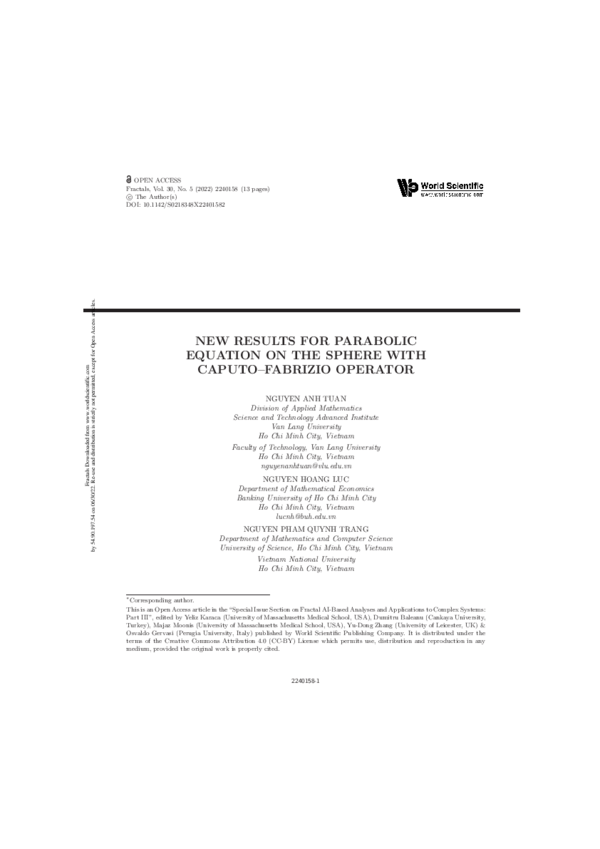 (PDF) New Results for Parabolic Equation on the Sphere with Caputo ...