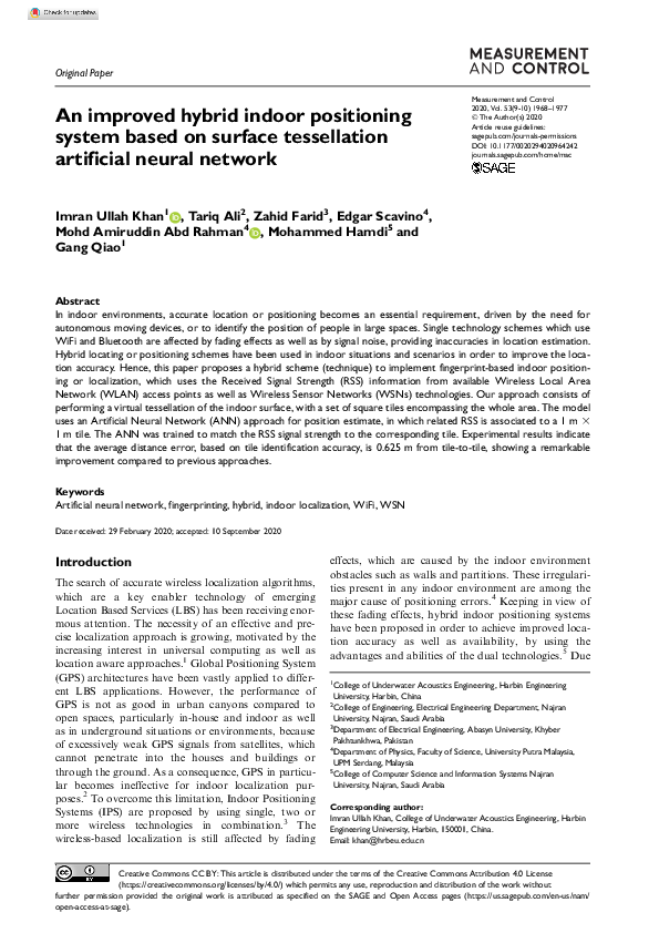 (PDF) An improved hybrid indoor positioning system based on surface ...