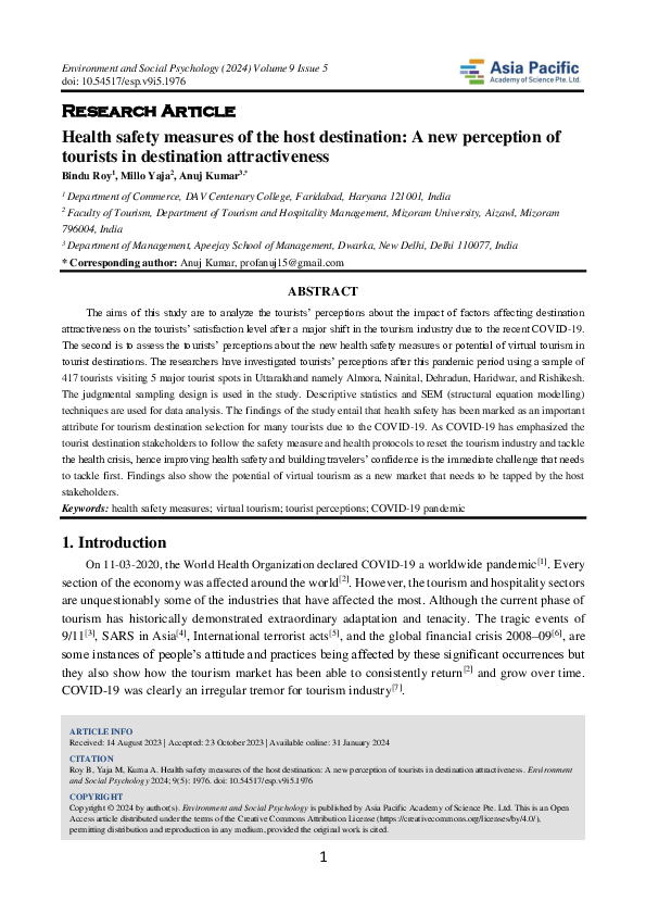 (PDF) Health safety measures of the host destination: A new perception ...