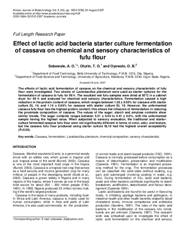 (PDF) Effect of lactic acid bacteria starter culture fermentation of ...