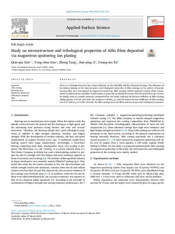 (PDF) Study on Microstructure and Tribological Properties of Graphite ...