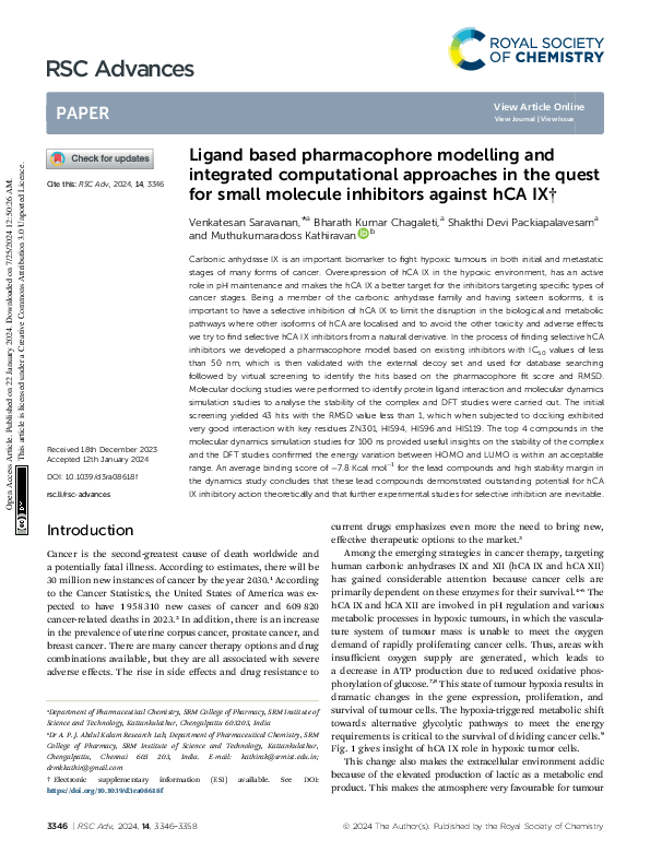 (PDF) Ligand based pharmacophore modelling and integrated computational ...