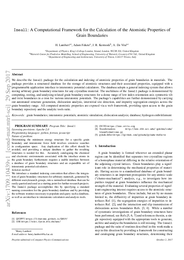 (PDF) Imeall: A computational framework for the calculation of the ...