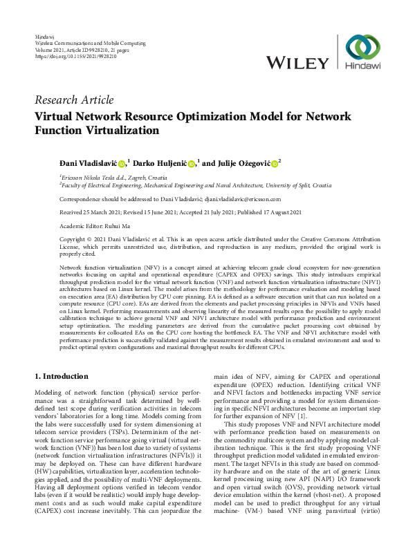 (PDF) Virtual Network Resource Optimization Model for Network Function ...