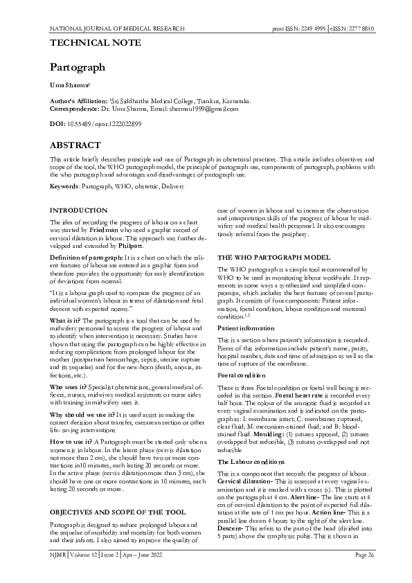 (PDF) Partograph
