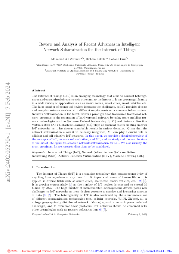 (PDF) Review and Analysis of Recent Advances in Intelligent Network ...