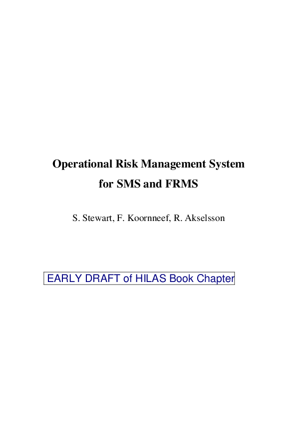 (PDF) Operational Risk Management System for SMS and FRMS