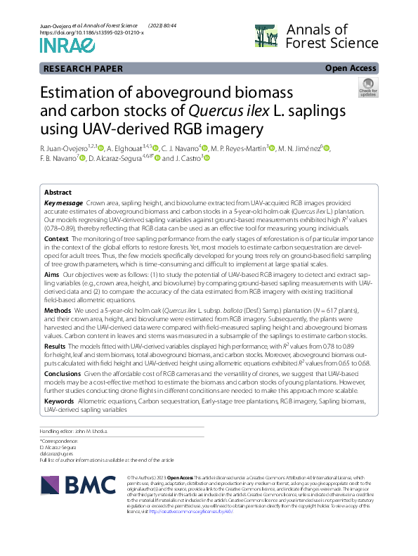 (PDF) Estimation of aboveground biomass and carbon stocks of Quercus ...