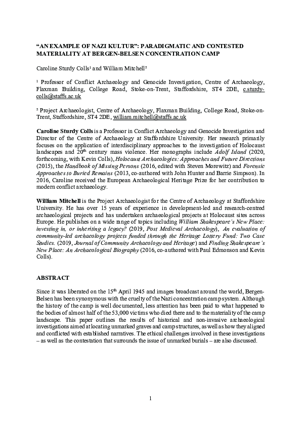 (PDF) "AN EXAMPLE OF NAZI KULTUR": PARADIGMATIC AND CONTESTED ...