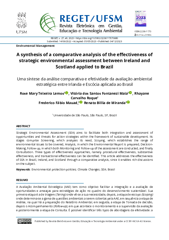 (PDF) A synthesis of a comparative analysis of the effectiveness of ...