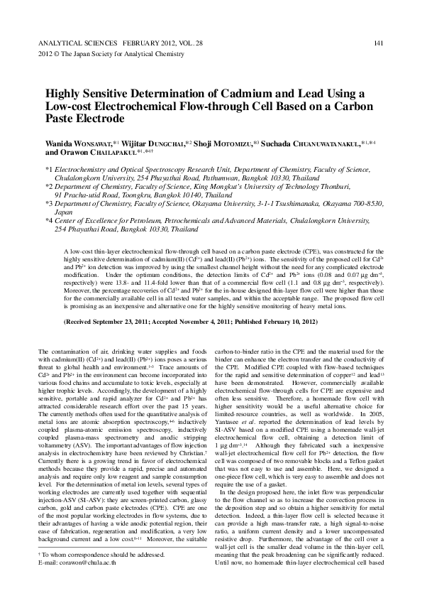 (PDF) Highly Sensitive Determination of Cadmium and Lead Using a Low ...