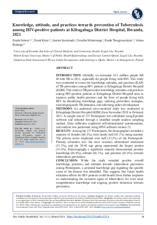 (PDF) Knowledge, attitude, and practices towards prevention of ...