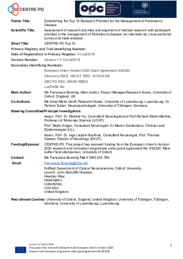 PDF) Establishing the Top 10 Research Priorities for the