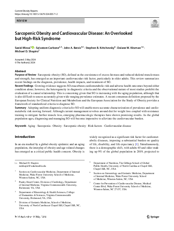 (PDF) Sarcopenic Obesity and Cardiovascular Disease: An Overlooked but ...