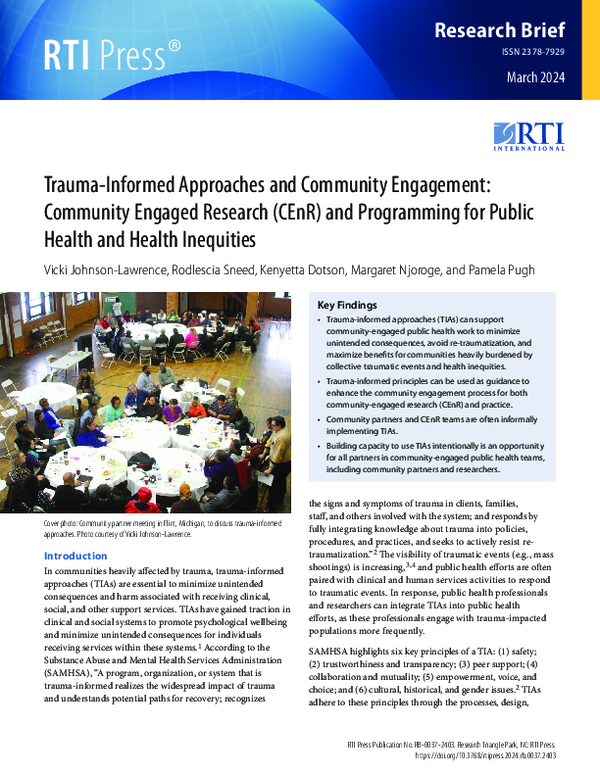 (PDF) Trauma-Informed Approaches and Community Engagement: Community ...