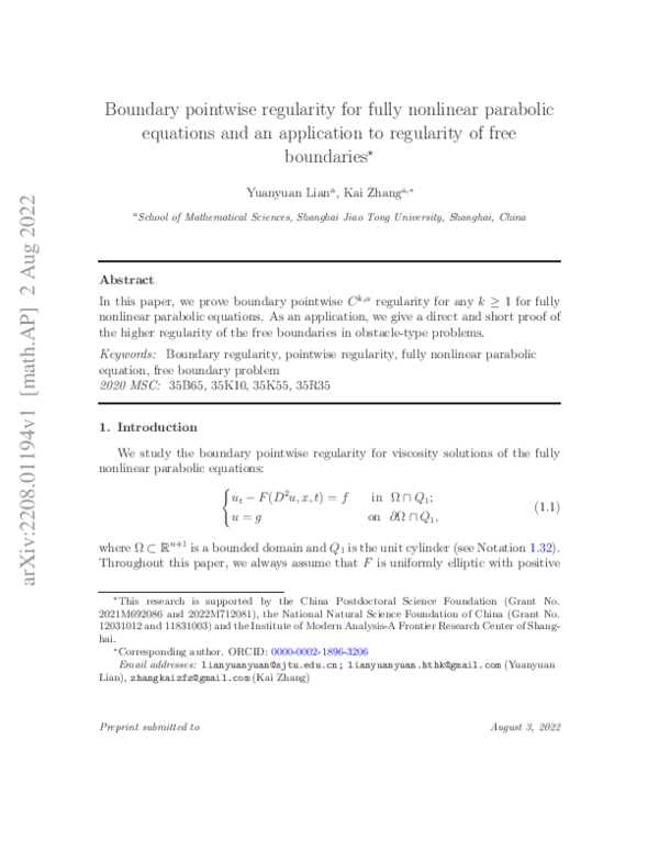 (PDF) Boundary pointwise regularity for fully nonlinear parabolic ...