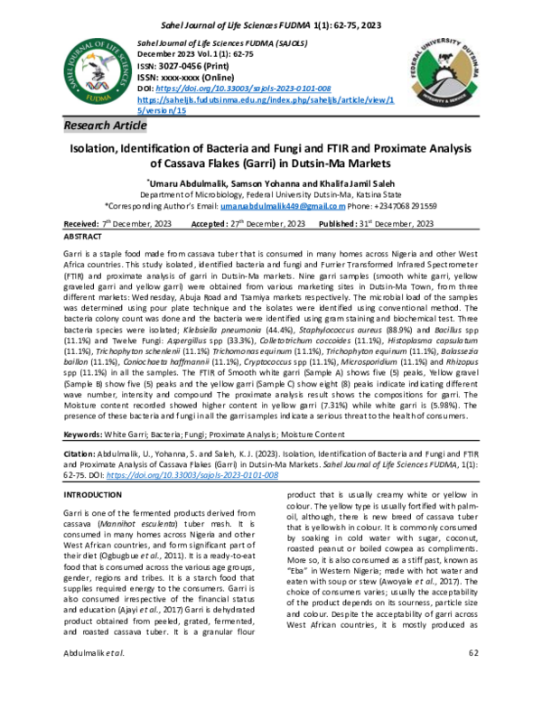 (PDF) Isolation, Identification of Bacteria and Fungi and FTIR and ...