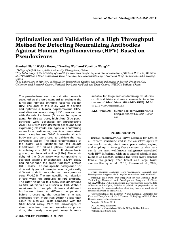 (PDF) Optimization and validation of a high throughput method for ...