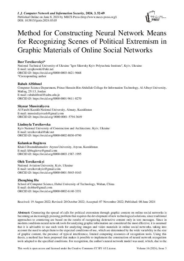 (PDF) Method for Constructing Neural Network Means for Recognizing ...