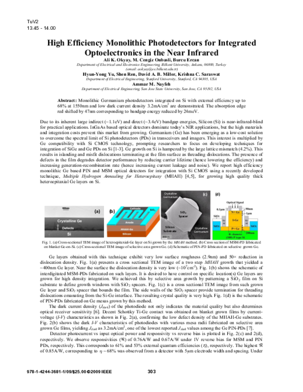 (PDF) High efficiency monolithic photodetectors for integrated ...