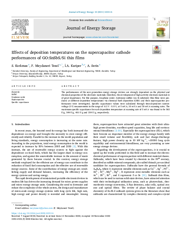 (PDF) Effects of deposition temperatures on the supercapacitor cathode ...