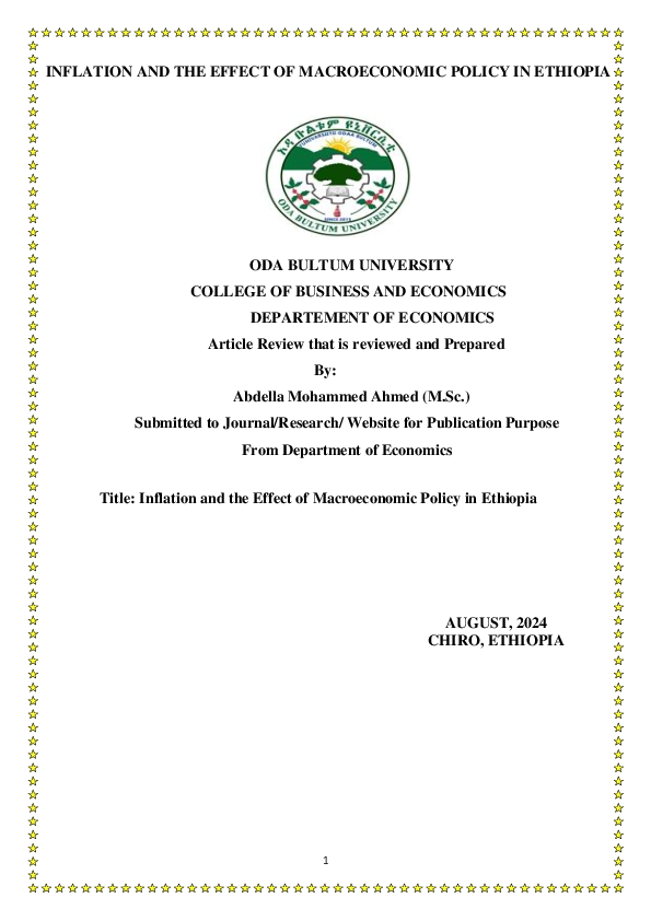 (PDF) INFLATION AND THE EFFECT OF MACROECONOMIC POLICY IN ETHIOPIA