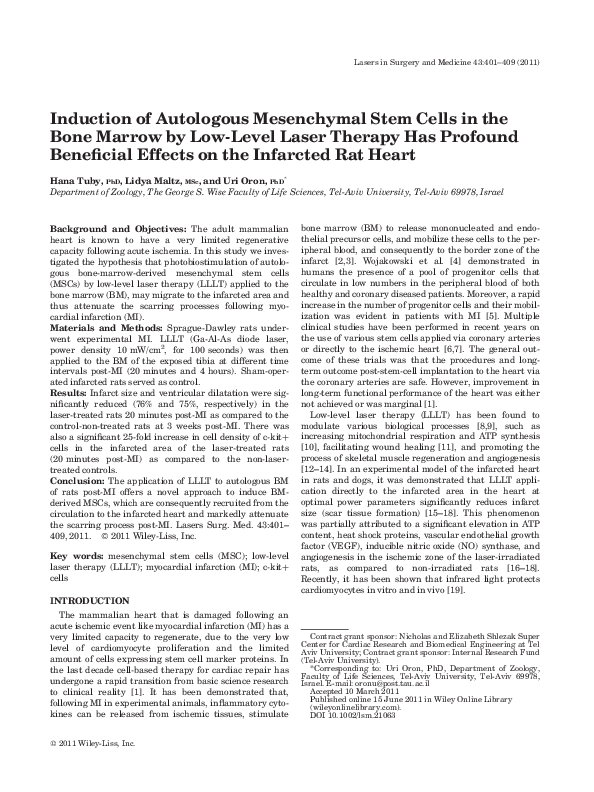 (PDF) Induction of autologous mesenchymal stem cells in the bone marrow ...