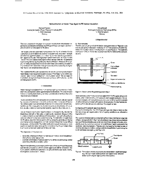 (PDF) Rehabilitation of water tree aged XLPE cable insulation