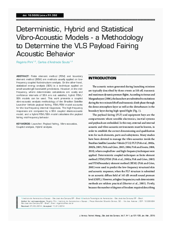 (PDF) Deterministic, Hybrid and Statistical Vibro-Acoustic Models - a ...