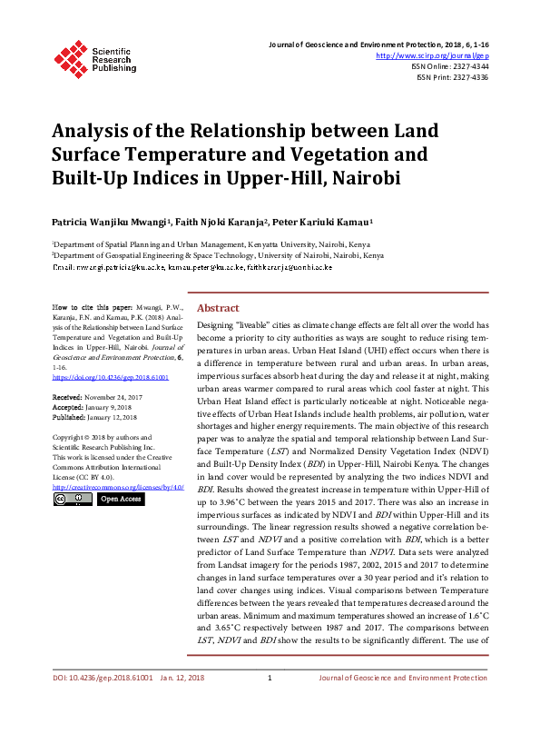 (PDF) Analysis of the Relationship between Land Surface Temperature and ...