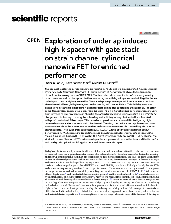 (PDF) Exploration of underlap induced high-k spacer with gate stack on ...