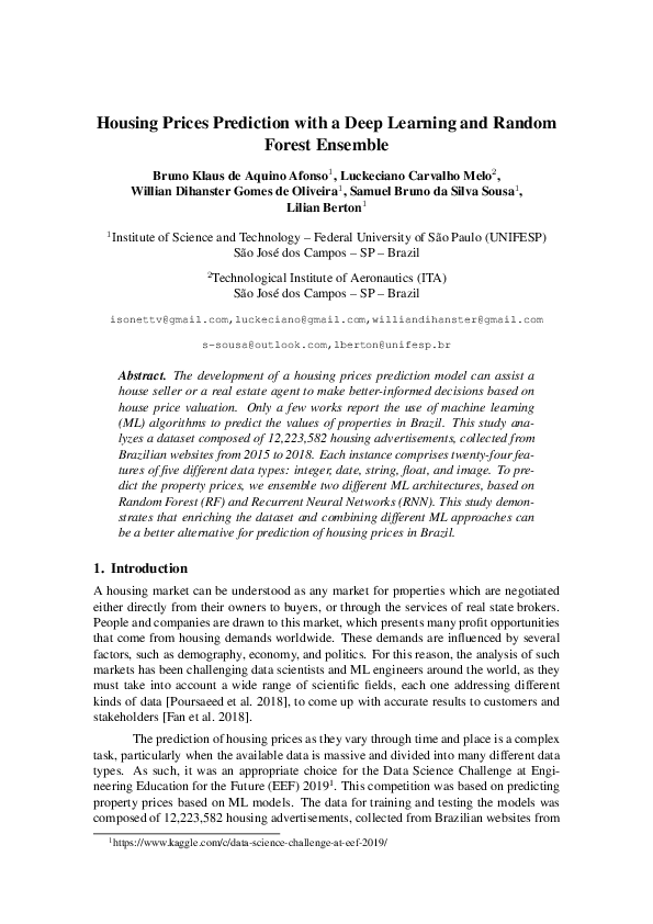 (PDF) Housing Prices Prediction with a Deep Learning and Random Forest ...