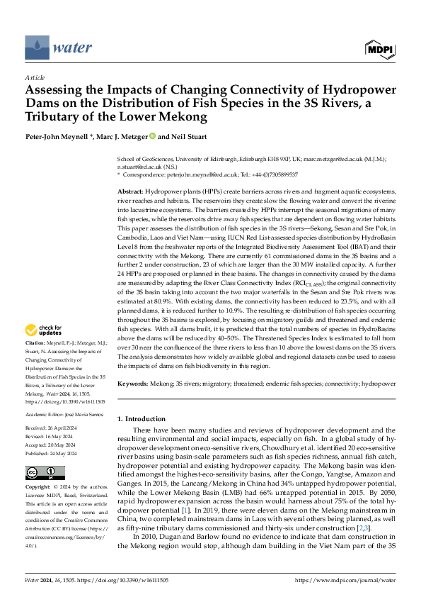 (PDF) Assessing the Impacts of Changing Connectivity of Hydropower Dams ...