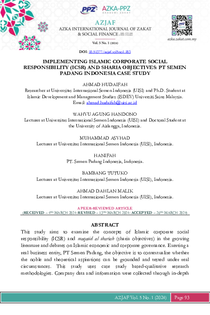 (PDF) Implementing Islamic Corporate Social Responsibility (ICSR) and ...