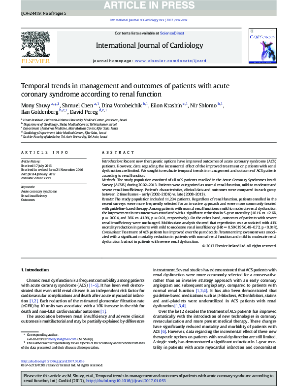 (PDF) Temporal trends in management and outcomes of patients with acute ...