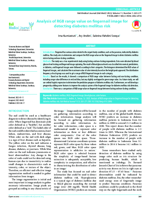 (PDF) Analysis of RGB range value on fingernail image for detecting ...