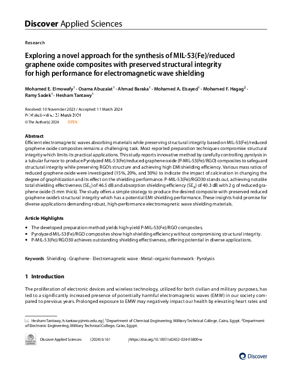 (PDF) Exploring a novel approach for the synthesis of MIL-53(Fe ...